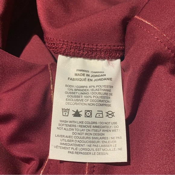 Nike | NWT Women's Yoga 7/8 Lurex Tights Dark Beetroot - Picture 9 of 11